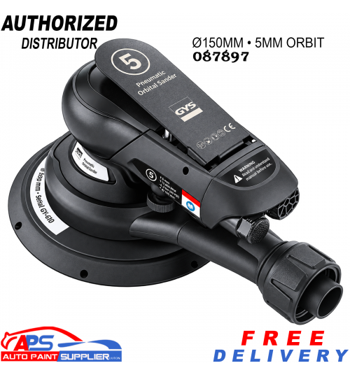 GYS 087897 Pneumatic Orbital Sander 150mm 5mm Orbit Air Bodyshop Tool